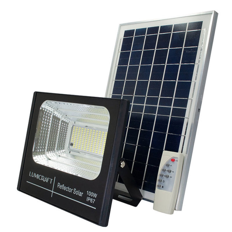 Reflector Led con Panel Solar 100W con Control remoto Lumicraft